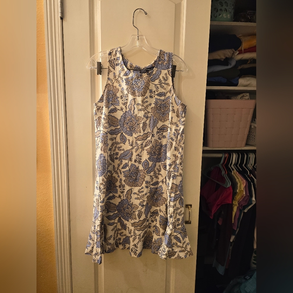 Tommy Hilfiger Mini Floral Dress Sz 6 White/blue